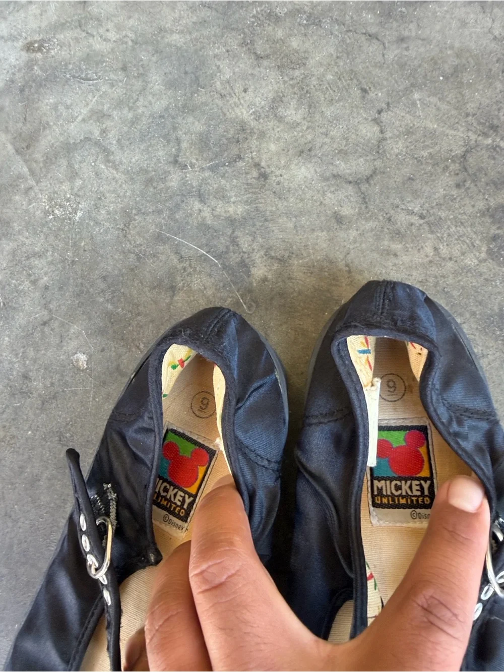 Micky Unlimited Disney Vintage Mary Janes Black Women's Size 9